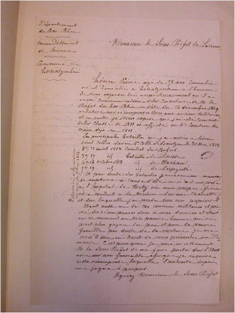 Lettre de
                  Pierre Hoenen